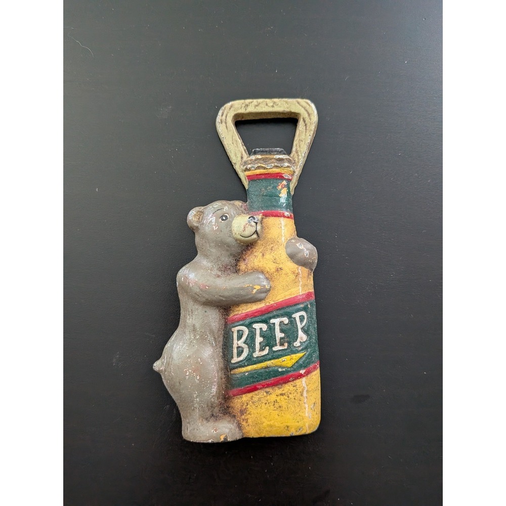 Midwest Importers of Cannon Falls Cast Iron BEAR BEER 5"‎ Bottle Opener